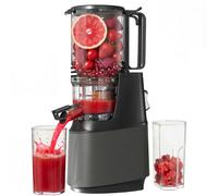 Cold Press Juicer, Juicer Machines with 5.3" Wide Feed Chute, Slow Masticating Juicers for High Yield with Whole Fruits and Vegetables, Easy to Clean, Easy to Assemble.（Gray)
