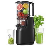 Cold Press Juicer, Juicer Machines with 5.3" Wide Feed Chute, Slow Masticating Juicers for High Yield with Whole Fruits and Vegetables, Easy to Clean, Easy to Assemble (Black)