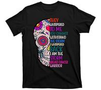 COLD-PRESSED LEMON Breast Cancer Warrior I Am The Storm Quote T-Shirt Men Black XXL