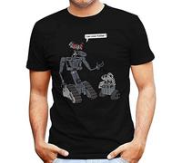 COLD-PRESSED LEMON I Am Yor Father Number Johnny 5 Wall E Short Circuit Men's T Shirt Black L