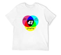 COLD-PRESSED LEMON Mens Answer Is 42 T Shirt - Inspired by Hitchhikers Guide To The Galaxy Sci Fi White L