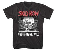 COLD-PRESSED LEMON Skid Row Youth Gone Wild Graffiti Skull Mens T Shirt Heavy Metal Band Tour Merch Black M