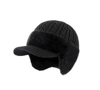 Cold Shielding Trapper Hat, Cozy Head Beanie, Complete Head and Ear Coverage for Cold Weather (Black)