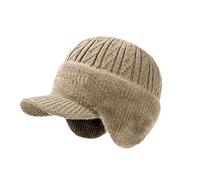 Cold Shielding Trapper Hat, Cozy Head Beanie, Complete Head and Ear Coverage for Cold Weather (Light Khaki)