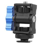 Cold Shoe Ballhead Bracket for Monitor and Fill Light, Portable Aluminum Alloy 360° Horizontal 180° Pitch Adjustable Mount with Detachable Cold Shoe Base and Dual 1/4" Screw Magic