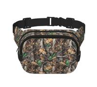 Cold Tree - Riñonera de camuflaje para mujeres y hombres, riñoneras de moda para entrenamiento, correr, viajar, senderismo, NEGRO, One Size