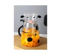 Cold Water Jug Cartoon Glass Jugs Creative Design Sturdy And Durable Transparent 550ml/1800ml Lovely Cow Shape Kettle