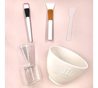 coldchill Juego de cuencos de silicona para mezclar mascarillas faciales, kit de herramientas de mezcla de máscaras faciales con cuenco de silicona, cepillo para máscara facial, espátula de palo