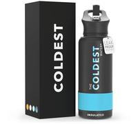 The Colest Sports - Botella de Agua de Acero Inoxidable con Aislamiento de Boca Ancha (hasta 36 Horas en frío, 13 Horas en Caliente, Doble Pared), Negro Mate