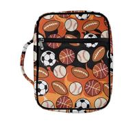 Coldinair Funda para la Biblia con estampado de fútbol de baloncesto para hombres, adolescentes y niños, funda de transporte para libros de iglesia, soporte para la Biblia con asa y bolsillo con