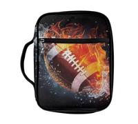 Coldinair Funda para la Biblia de fútbol americano Fire Water para hombres, funda de transporte para libros, bolsa de iglesia, soporte para la Biblia para adolescentes con asa y bolsillo con