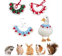 Cole - Collares de pato hechos a mano, 3 unidades, decoraciones de ganchillo para mascotas pequeñas, hurón, ardilla, conejillo de indias, collar ajustable más fácil de reconocer al pato Chiken Goose