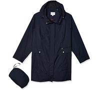 Cole Haan Packable Hooded Rain Jacket with Bow Chaqueta, añil, L Pequeño para Mujer