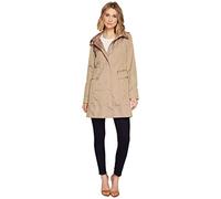 Cole Haan Packable Hooded Rain Jacket with Bow (Standard and Plus Size) Chaqueta, Champán, Large para Mujer