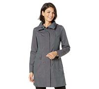 Cole Haan Packable Hooded Rain Jacket with Bow (Standard and Plus Size) Chaqueta Impermeable, plomizo, S para Mujer