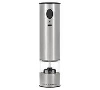 Cole & Mason Battersea - Molinillo de sal y pimienta eléctrico, automático, mecanismo de cerámica ajustable, 21 cm, acero inoxidable/acrílico, molinillo de sal eléctrico, USB-C, incluye 1 molinillo