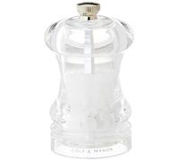 Cole & Mason Capstan Molinillo de Sal Pequeño, Molino Adjustable, 8,5 cm | Molinillo Sal Manual, Molino Cerámica Adjustable, Molinillo Especias, Transparente, Garantía Vitalicia del Mecanismo
