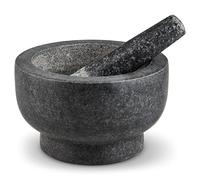 Cole & Mason Clavering 20 cm Mortero Cocina con Maja, Granito Natural | Mortero Piedra con Maja para Moler Especias y Hierbas, Fácil de Limpiar, Mortero y Mano Grande, Pulido, 2 Años de Garantía