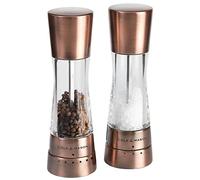 Cole & Mason Derwent Cobre Molinillos de Sal y Pimienta, Molinillo Especias, Juego de Molinillos con Grosor Ajustable, Acero Inoxidable/Acrílico, 190mm, H59418G
