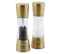 Cole & Mason Derwent Oro Molinillos de Sal y Pimienta, Molinillo Especias, Juego de Molinillos con Grosor Ajustable, Acero Inoxidable/Acrílico, 190mm, H332017
