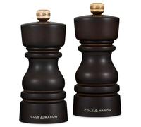 Cole & Mason H233017 London Madera de Chocolate Molinillos de Sal y Pimienta, Precision+/Molienda Ajustable, Madera de Haya, 130mm, Caja de Regalo, Incluye 2 x Molinos, Garanzia del Meccanismo a Vita