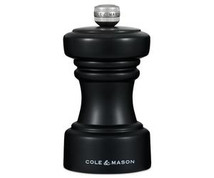 Cole & Mason H233060 Hoxton Madera Negra Molinillo de Sal, Precision+/Molienda Ajustable, Madera de Haya, 104mm, Incluye 1 x Molino, Garanzia del Meccanismo a Vita