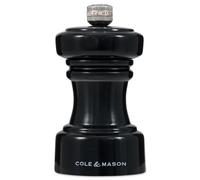 Cole & Mason H233066 Hoxton Negro Brillo Molinillo de Sal, Precision+/Molienda Ajustable, Madera de Haya, 104mm, Incluye 1 x Molino, Garanzia del Meccanismo a Vita