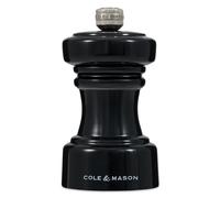 Cole & Mason H233067 Hoxton Negro Brillo Molinillo de Pimienta, Precision+/Molienda Ajustable, Madera de Haya, 104mm, Incluye 1 x Molino, Garanzia del Meccanismo a Vita