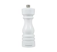 Cole & Mason H233093 London Blanco Brillo Molinillo de Sal, Precision+/Molienda Ajustable, Madera de Haya, 180mm, Incluye 1 x Molino, Garanzia del Meccanismo a Vita