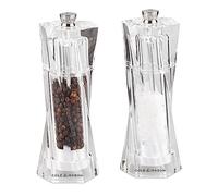 Cole & Mason H312007 Aldeburgh Molinillos de Sal y Pimienta, Molienda Ajustable, Acrílico, 140mm, Caja de Regalo, Incluye 2 x Molinos, Garanzia del Meccanismo a Vita