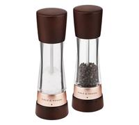 Cole & Mason H332296 Derwent Castaño Oro Rosa Molinillos de Sal y Pimienta, Gourmet Precision+, Madera/Acrílico, 190mm, Caja de Regalo, Incluye 2 x Molinos