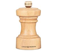 Cole & Mason Hoxton Molinillo de Pimienta, Molino Adjustable Precisión+ | Molinillo Pimienta Manual, Mecanismo de Acero al Carbono, Madera de Haya Natural, Molinillo Especias Recargable, 10,4 cm