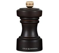 Cole & Mason Hoxton Molinillo de Sal, Mecanismo de Cerámica, Molienda Ajustable, Madera de Haya Chocolate, Molinillo de Especias Recargable, Manual, 10,4 cm