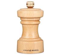 Cole & Mason H233051 Hoxton Haya Natural Molinillo de Sal, Precision+/Molienda Ajustable, Madera de Haya, 104mm, Incluye 1 x Molino, Garanzia del Meccanismo a Vita