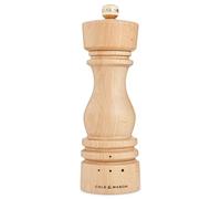 Cole & Mason London Molinillo de Sal, Mecanismo de Cerámica, 3 Grados de Molienda Ajustable, Madera de Haya Natural, Molinillo de Especias Recargable, Manual, 18 cm