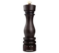 Cole & Mason London Molinillo de Sal, Mecanismo de Cerámica, 3 Grados de Molienda Ajustable, Madera de Haya Chocolate, Molinillo de Especias Recargable, Manual, 22 cm