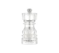 Cole & Mason London Molinillo de Sal, Mecanismo de Cerámica, Molienda Ajustable, Transparente Acrílico, Molinillo de Especias Recargable, Manual, Incluye 1 x Molino, 13 cm