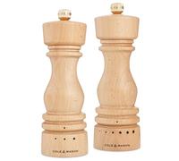 Cole & Mason London Molinillo de Sal y Pimienta, Mecanismo de Cerámica, 6 Grados de Molienda Ajustable, Madera de Haya Natural, Molinillo de Especias Recargable, Manual, 2 Pcs Set de Regalo, 18 cm