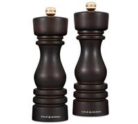 Cole & Mason H233080 London Madera de Chocolate Molinillos de Sal y Pimienta, Precision+/Molienda Ajustable, Madera de Haya, 180mm, Caja de Regalo, Incluye 2 x Molinos, Garanzia del Meccanismo a Vita