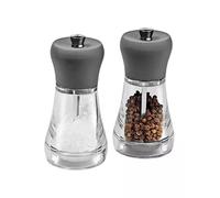 Cole & Mason Napoli, Molinillos de Sal y Pimienta, Transparente Acrílico | Molinillo Sal y Molinillo Pimienta Manual, Cabezal de Tacto Suave, Molino Cerámica Adjustable, Transparente, Caja de Regalo