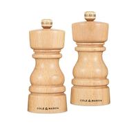 Cole & Mason H233005 London Haya Natural Molinillos de Sal y Pimienta, Precision+/Molienda Ajustable, Madera de Haya, 130mm, Caja de Regalo, Incluye 2 x Molinos, Garanzia del Meccanismo a Vita