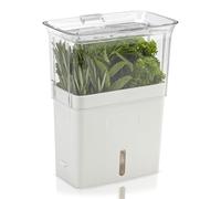 Cole & Mason Tealby Conservador Para Hierbas Aromaticas Frescas Cortadas, Blanco/Transparente, Contenedor de Almacenamiento de Refrigerador de Hierbas, Acrílico 2 Años de Garantía