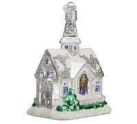 Colecci n de iglesias navide as del Viejo Mundo: adornos de vidrio soplado para rbol de Navidad, catedral brillante