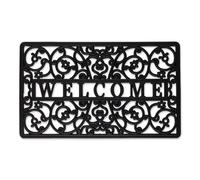 Colecciσn de felpudos de goma DII para todo tipo de clima, 18 x 30, pergamino de bienvenida