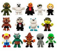 Colección 14 Figuras Monstruos Clásicos Halloween - Vampiro, Frankenstein, Hombre Lobo, Fantasma, Zombie, Momia, Alien, Yeti, Payaso Asesino, Cíclope, Espantapájaros y Más - Miniaturas 6 cm Decoración