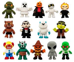 Colección 14 Figuras Monstruos Clásicos Halloween - Vampiro, Frankenstein, Hombre Lobo, Fantasma, Zombie, Momia, Alien, Yeti, Payaso Asesino, Cíclope, Espantapájaros y Más - Miniaturas 6 cm Decoración