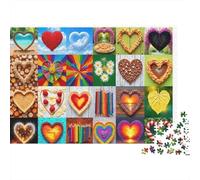 Colección Arte Corazón Rompecabezas Premium De 1000 Piezas En Papel Ecológico para Adultos, Juego Antiestrés, Decoración De Pared, Mujeres 38x26cm/1000pcs