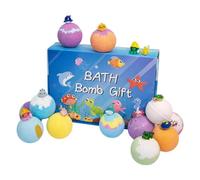 Colección Bath Fizz Ball - 12 unidades de bombas de burbujas orgánicas y vibrantes, juego divertido de juguetes ocultos para niños, paquete de actividades de agua sensorial, kit de alegría para