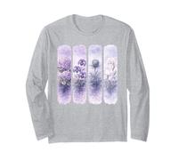 Colección Botánica Floral Acuarela Púrpura Manga Larga