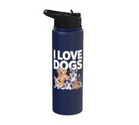 Colección canina linda I Love Dogs Stainless Steel Insulated Water Bottle